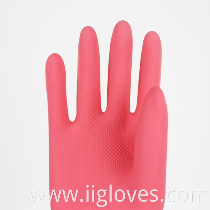 Waterproof rubber latex without velvet dishwashing gloves kitchen durable mouth winter warm housework cleaning gloves